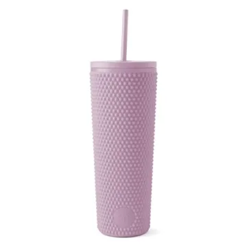 Sleek Simple Modern Studded Tumbler with Lid and Straw