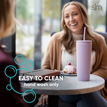 Sleek Simple Modern Studded Tumbler with Lid and Straw