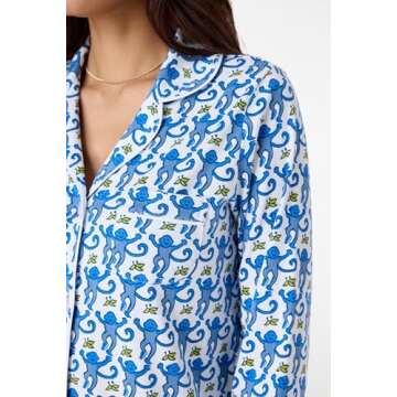 Women Monkey Pajamas Lounge Set Soft Cute Pjs