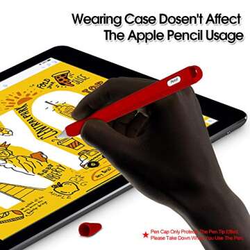 AWINNER Silicone Case Compatible with Apple MU8F2AM/A Pencil (2nd Generation) Holder Sleeve Skin Pocket Cover Accessories for iPad Pro (3rd Generation),Protective Nib Covers (Pink)