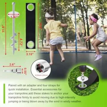 Eurmax USA Ground Anchors Screw in Trampoline Anchors High Wind Tent Stakes Heavy Duty Ground Stakes...