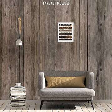 Simple Cabin Rules Humor Quotes Print, 1 (8x10) Unframed Photos, Wall Art Decor Gift for Home Office Kitchen Mountain Lodge Log House School Student Teacher Coach Camper Backpacking Outdoors Fans