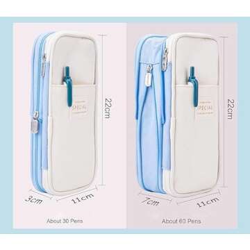 Arnuixty Large Storage Pencil Case Pen Bag with Zipper Big Capacity Pouch Organizer for Office Trave...