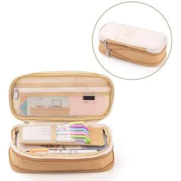 Arnuixty Large Storage Pencil Case with Zipper Pouch