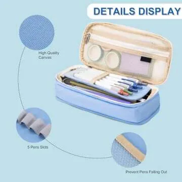 Arnuixty Large Storage Pencil Case with Zipper Pouch