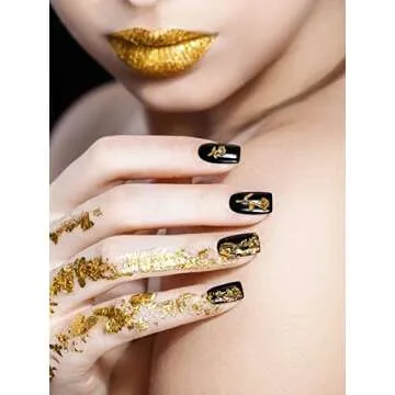 TOROKOM 120 PCS 3D Gold Rose Nail Art Charms Romantic Flowers Nails Decorations Alloy Nail Charms for Girls Women DIY Nail Design Craft Jewelry Making