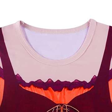 RuuYiicoco Halloween Girl Witch Costume Set with Cape - Sanderson Sisters Dress for 5-6 Years