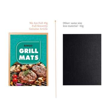 BINGO Copper Grill Mats Non Stick for Gas Grill Charcoal Grill Cooking, Heavy Duty Reusable Dishwasher Safe Easy to Clean PFOA Free For Outdoor Grilling BBQ tool Fireproof Baking,15.75inch, 6 Pack