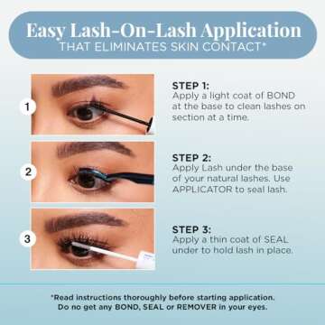 Ardell Seamless Eyelash Extension Kit, Faux Mink - Customizable DIY Lash Clusters, Includes Bond & Seal and Applicator for Long-Lasting Natural Lashes, 1 Pack