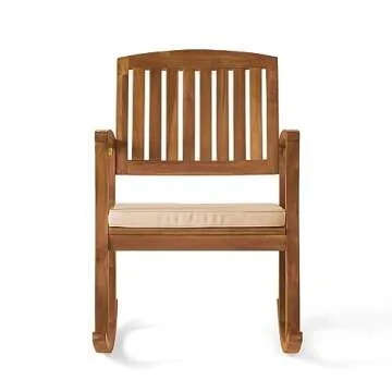 Stylish Selma Acacia Rocking Chair with Cushions