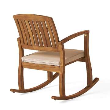 Stylish Selma Acacia Rocking Chair with Cushions
