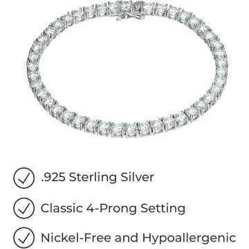 Sterling Silver Cubic Zirconia Tennis Bracelet