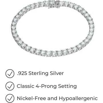 Sterling Silver Cubic Zirconia Tennis Bracelet