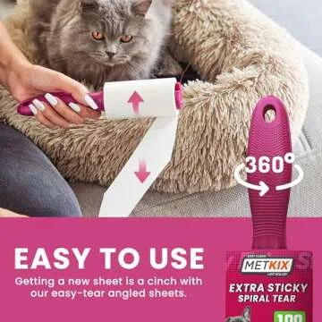 Metkix Lint Rollers for Pet Hair Extra Sticky, Special Cover Design, Pet Hair Remover, 400 Sheets