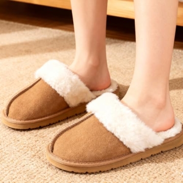 OOW Fuzzy Slippers: Cozy Faux Fur House Shoes for Women