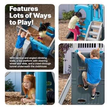 Step2 Scout & Slide Climber, Kids Outdoor Playset, Backyard Playground Set, Slide, Climbing Wall, Tu...