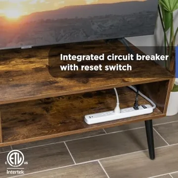 GE 6-Outlet Power Strip with USB, 4ft Cord, ETL Certified