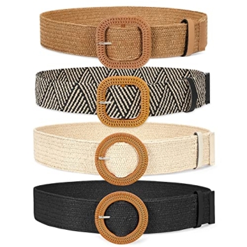 XZQTIVE Woven Belt for Women - Summer Boho Stretch Belts