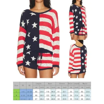 Hassembly Women 2 Piece Patriotic Outfit for Summer Fun