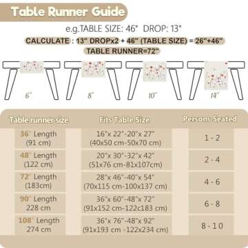 WHOMEAF Spring Summer Butterfly Daisy Floral Table Runner Eucalyptus Wild Flowers Burlap Table Runners Farmhouse Seasonal Table Center Decor for Home Kitchen Dining in/Outdoor 13x72 Inch