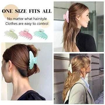 HAIMEIKANG 3 Pcs Hair Claw Clips for Women, 4 Inch Large Marble Claw Clips for Thick Thin Hair, Non-slip Strong Hold Jaw Clips Fashion Hair Accessories for Women Girls