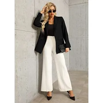 Women’s Work Casual Oversized Blazers Long Sleeve Open Front Office Business Jackets Black