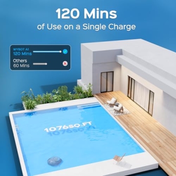 WYBOT A1 Cordless Pool Vacuum Dual Filters Fast Charging