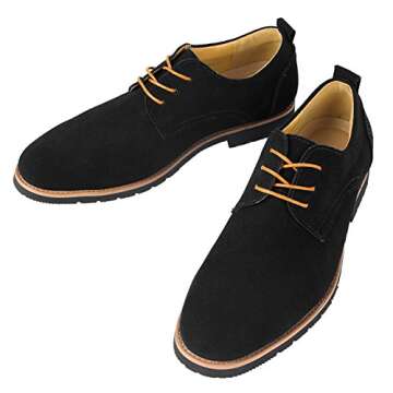 iloveSIA Men's Leather Suede Oxfords Shoe US Size 10.5 Black+Nude
