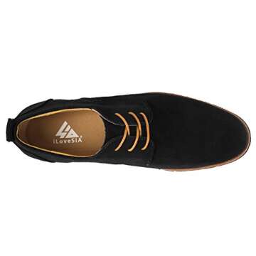 iloveSIA Men's Leather Suede Oxfords Shoe US Size 10.5 Black+Nude
