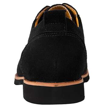 iloveSIA Men's Leather Suede Oxfords Shoe US Size 10.5 Black+Nude