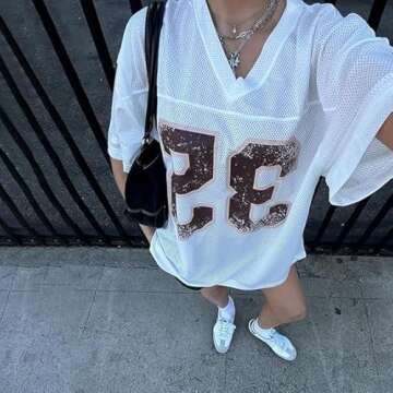 Oversized Jersey Women Summer Tops Y2K Graphic Tees