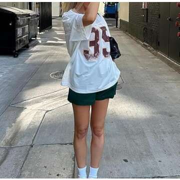 Oversized Jersey Women Summer Tops Y2K Graphic Tees