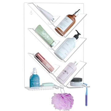 NIUBEE Acrylic Shower Caddy Rust-Proof No Drill Organizer