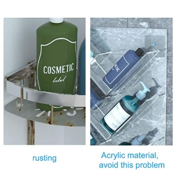 NIUBEE Acrylic Shower Caddy Rust-Proof No Drill Organizer