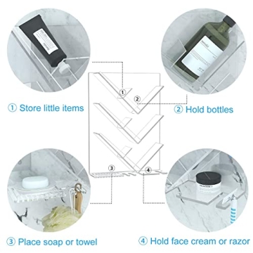 NIUBEE Acrylic Shower Caddy Rust-Proof No Drill Organizer