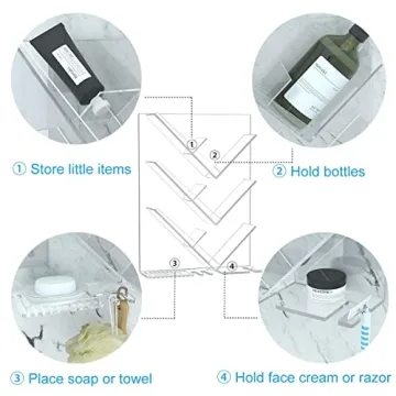 NIUBEE Acrylic Shower Caddy Rust-Proof No Drill Organizer