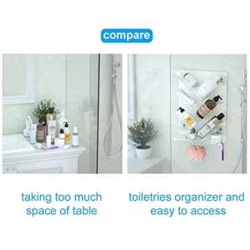NIUBEE Acrylic Shower Caddy Rust-Proof No Drill Organizer