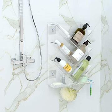 NIUBEE Acrylic Shower Caddy Rust-Proof No Drill Organizer