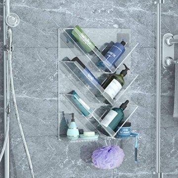 NIUBEE Acrylic Shower Caddy Rust-Proof No Drill Organizer