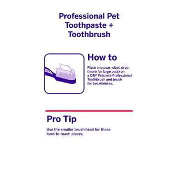 Petsmile Professional Pet Tooth Brushing Kit - Cat & Dog Toothbrush and Toothpaste for Plaque, Tartar, & Bad Breath - VOHC Accepted Non Enzymatic Cat & Dog Toothpaste (Rotisserie Chicken, 4.2 Oz)