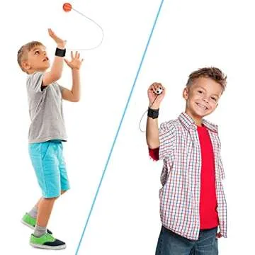 Skylety 24 Pieces Wrist Return Ball Rubber Sport Ball with Strap and String Rebound Bouncy Balls Toy...