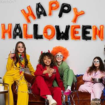 KatchOn Happy Halloween Balloons Banner Pack for Parties