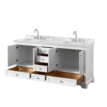 Wyndham Deborah 72" Double Vanity with Marble and Sinks