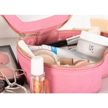 Aaly Beauty Heart Makeup Bag - Pink Heart Organizer for Gifts
