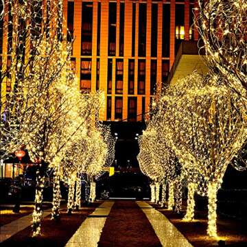 ColuzPro 108 ft 300 LED String Lights Indoor Outdoor, 30V Plug in Warm White Twinkle Fairy String Lights 8 Modes Waterproof for Christmas Wedding Party Fastival Decor