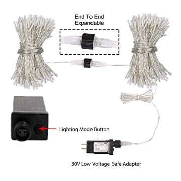 ColuzPro 108 ft 300 LED String Lights Indoor Outdoor, 30V Plug in Warm White Twinkle Fairy String Lights 8 Modes Waterproof for Christmas Wedding Party Fastival Decor