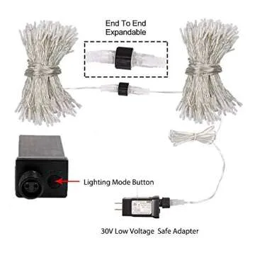 ColuzPro 108 ft 300 LED String Lights Indoor Outdoor, 30V Plug in Warm White Twinkle Fairy String Lights 8 Modes Waterproof for Christmas Wedding Party Fastival Decor