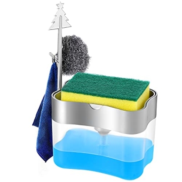 Premium 13oz Soap Dispenser with Sponge Holder LIFEEZY