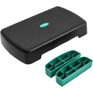 Yes4All Aerobic Exercise Step Platform with Adjustable Risers for Home Gym Fitness Workout