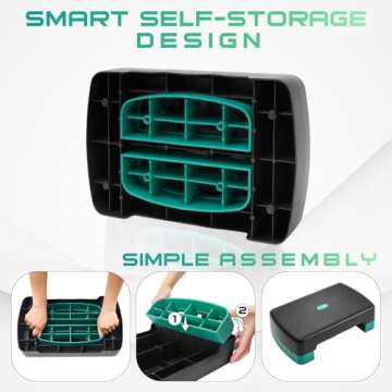 Yes4All Aerobic Exercise Step Platform with Adjustable Risers for Home Gym Fitness Workout
